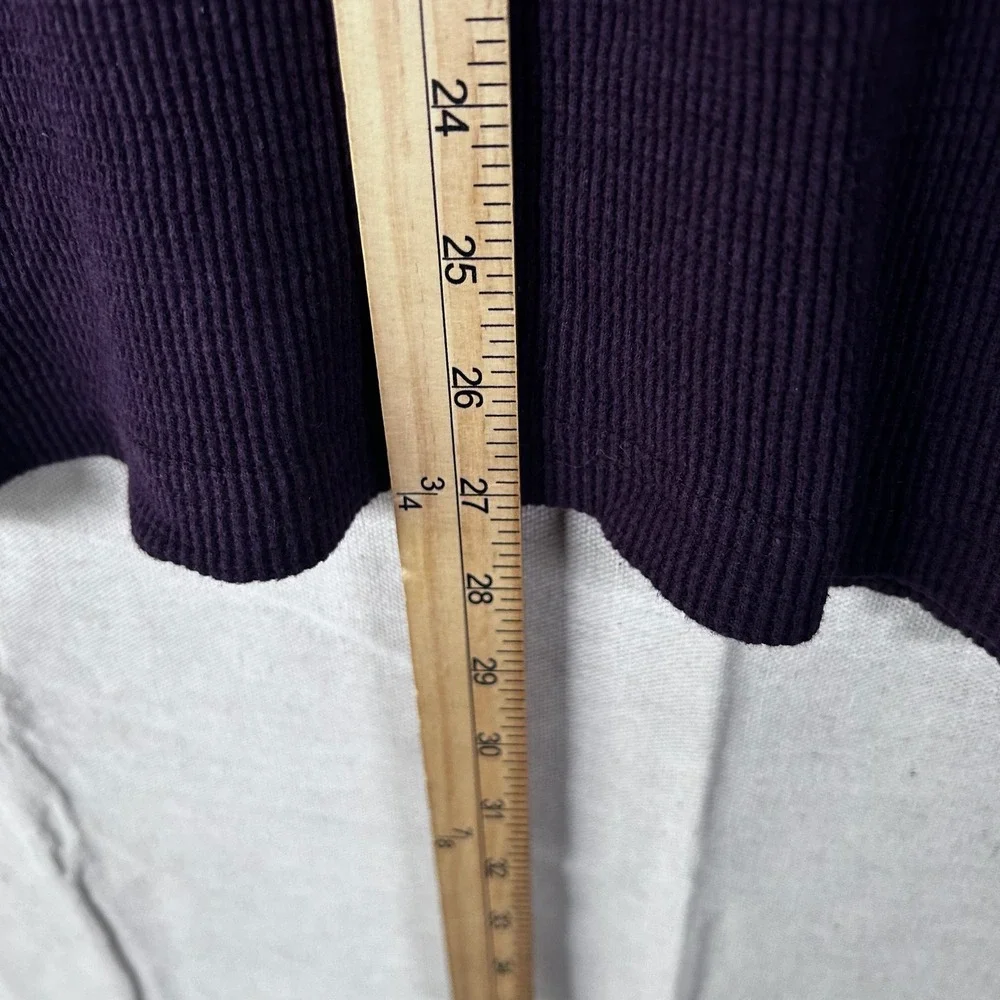 Vintage J.Crew Mens Purple Waffle Knit Thermal‎ Mock Neck Shirt Size M USA